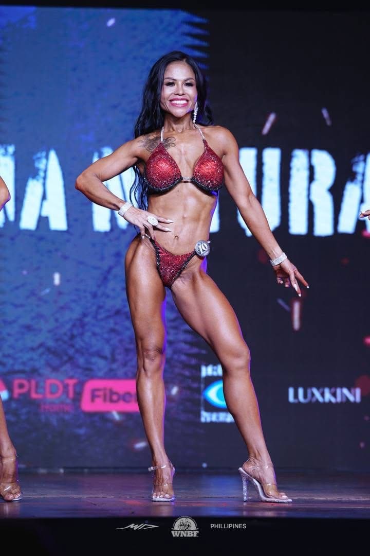 Jasmin front pose on stage at the WNBF Philippines show